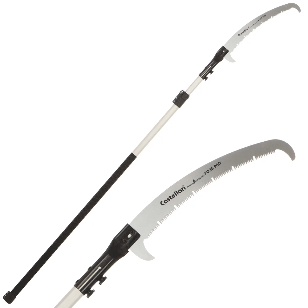 Castellari PO35PRO+ATO2 - Scie à dents en « U » sur perche ovale en aluminium - 150-240 cm - Lame de 35 cm