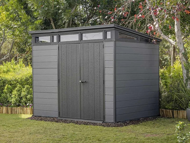 Keter Cortina 9x7 - Abri de jardin - Avec porte à double battant - 277 × 218 × 226 cm