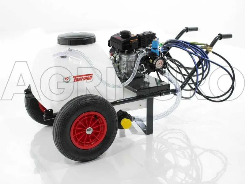 Groupe motopompe de pulvérisation Comet MTP MC 25 - Loncin 148F-2 sur châssis avec cuve 80 lt