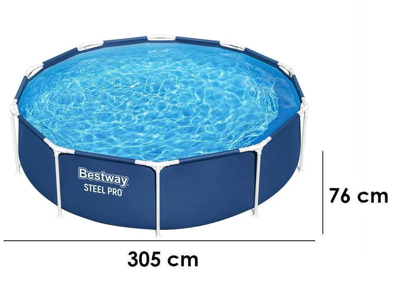 Bestway Steel Pro 56679 - Ø305x76 cm - Piscine ronde + pompe de filtration 16 W