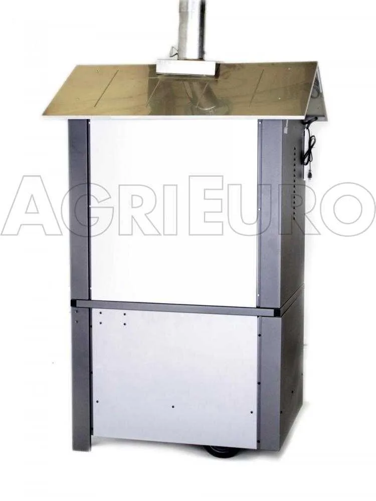 AgriEuro Medius 80 EXT - Four à bois en acier d'extérieur - Ventilé - Toit et parois inox - Inox