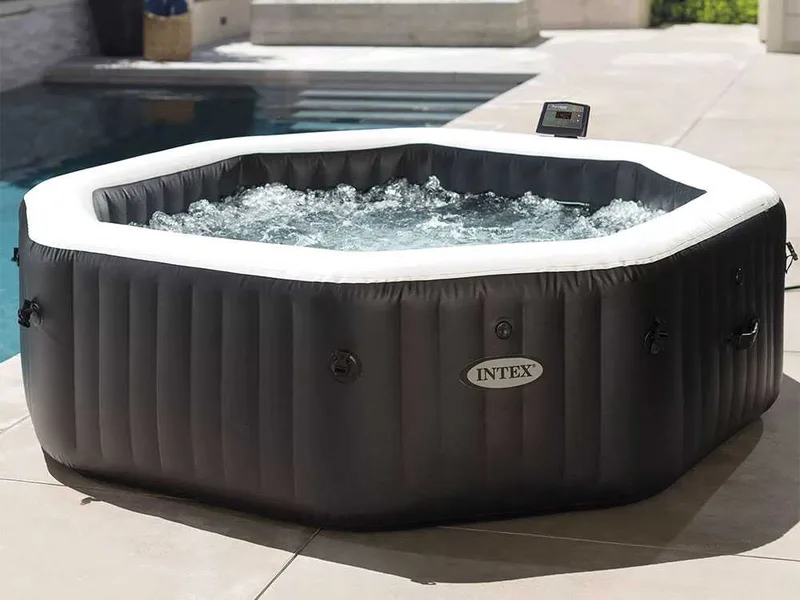 Intex Octogonale Jet & Bubble Deluxe 28462EX - Ø218x71 cm - Spa gonflable à hydromassage