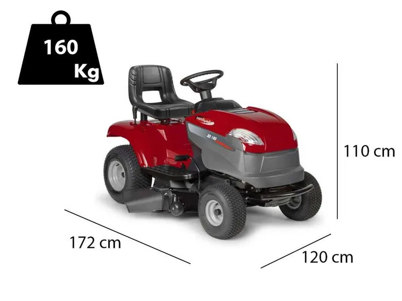 Castelgarden XD 150 - Tondeuse autoportée avec éjection latérale et plateau de coupe de 98 cm