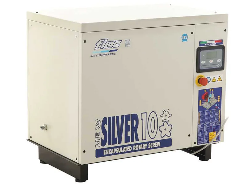 Fiac New Silver 10 - Compresseur rotatif triphasé à vis silencieux - Moteur 10 HP