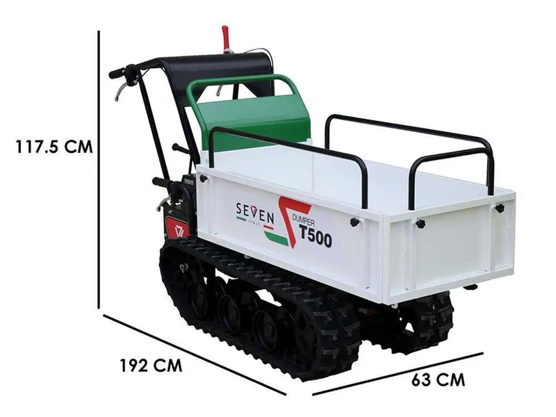 Brouette à chenilles Seven Italy T500 GX - Benne extensible - Capacité 500 kg