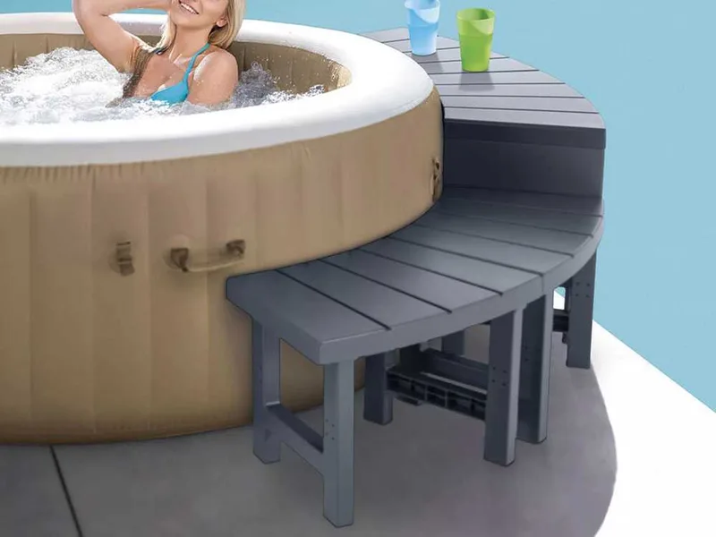 Intex - Banquette à 2 places moyennes + 2 places hautes pour spa rond