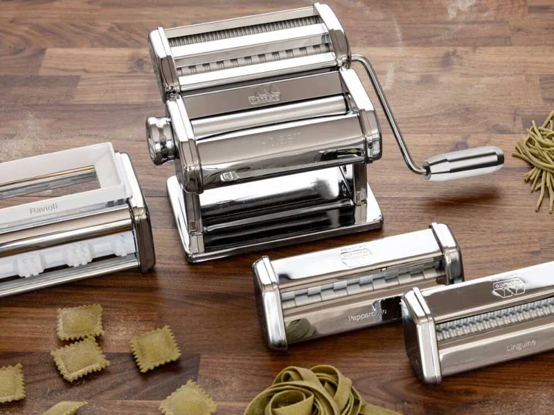 Marcato Atla+ Set Multipast - Machine à pâtes manuelle inox + 3 accessoires