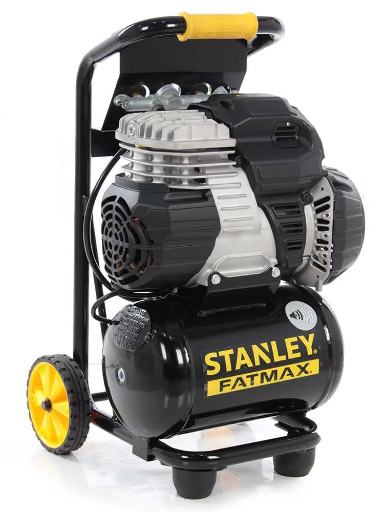Stanley Sil Air 244/10 PCM - Compresseur d'air électrique vertical monophasé silencieux, oil-less - Moteur 1.5 CV - 10 L