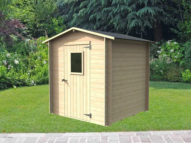 Alce Regis 198x198 - Abri de jardin en bois - Avec fenêtre frontale - 198x198x216 cm