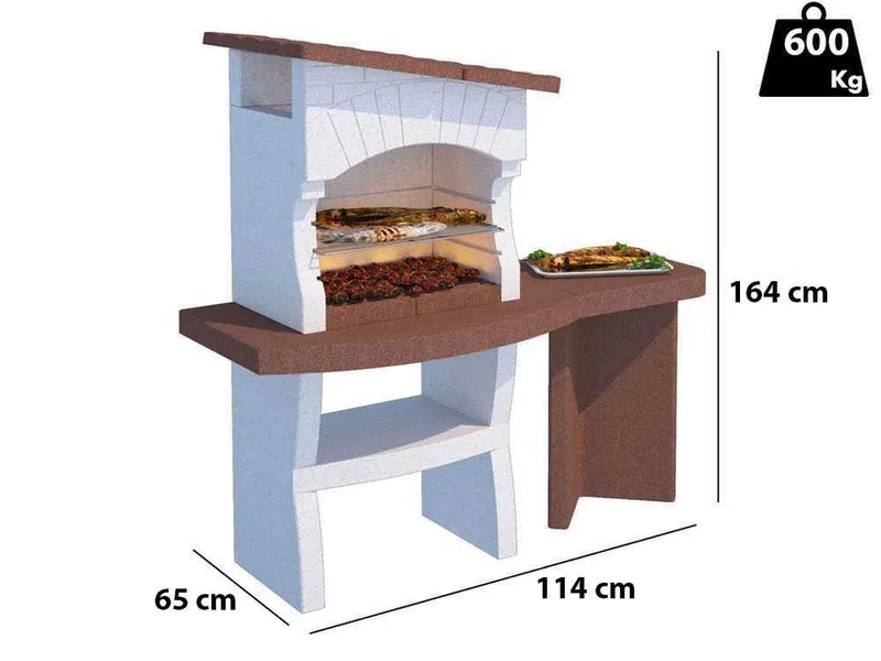 Linea VZ Portofino - Barbecue à bois et charbon en maçonnerie
