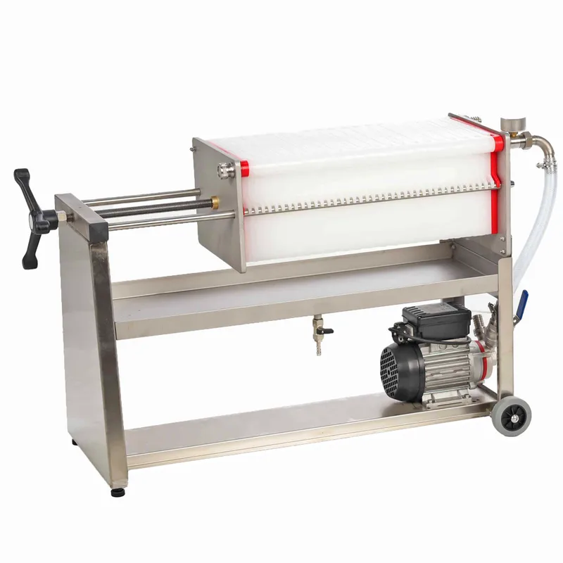 Enotecnica Pillan F40 - Filtre à plaques pour vin sur chariot - Châssis INOX et pompe NOVAX