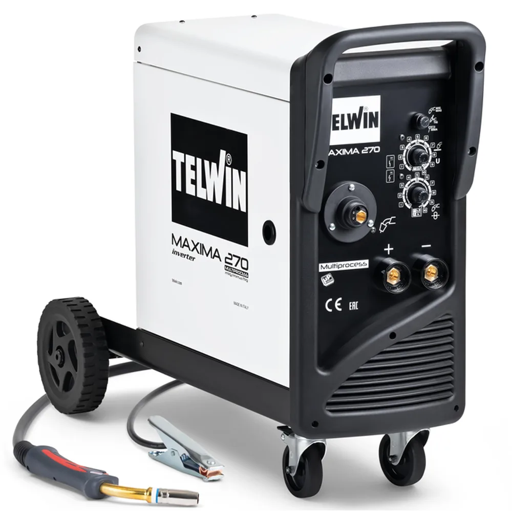 Poste à souder inverter à fil Telwin Maxima 270 Synergic - pour mig-mag/flux/brazing/mma/tig DC - lift - gaz/no gaz