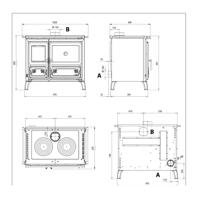 La Nordica MILLY.16 - Blanc cuisinière à bois