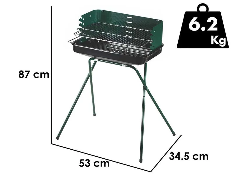 Ompagrill 60-40 Green - Barbecue à charbon