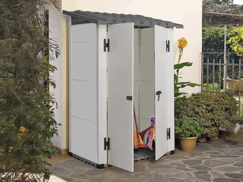 Garofalo Urban 100 - Abri de jardin - Avec porte à double battant - 122,5 x 82,5 x 201 cm
