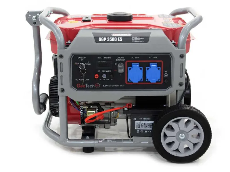 GeoTech Pro GGP 3500 ES - Groupe électrogène sur chariot avec AVR 3 kW - Continue 2.8 kw Monophasé