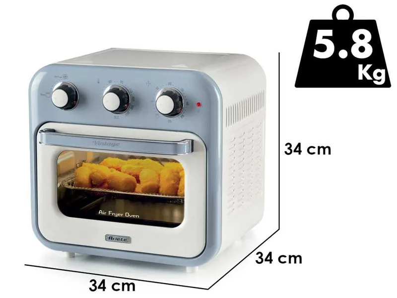 Ariete Vintage Céleste - Friteuse à air et four électrique 16 L