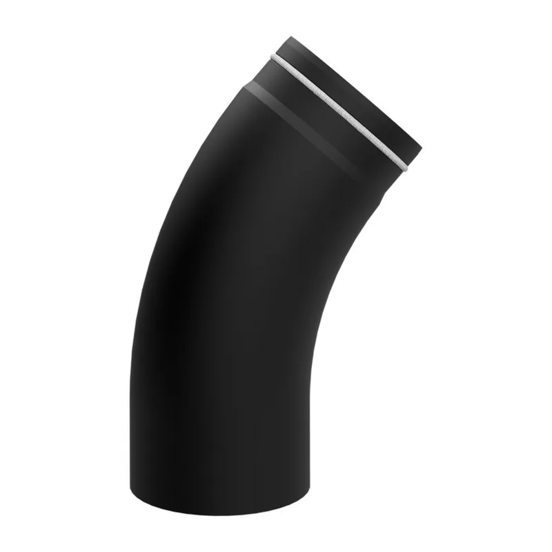 Raik Lifestyle coude de tuyau de fumée 150mm noir 45° lisse pour tuyau de fumée / conduit de fumée
