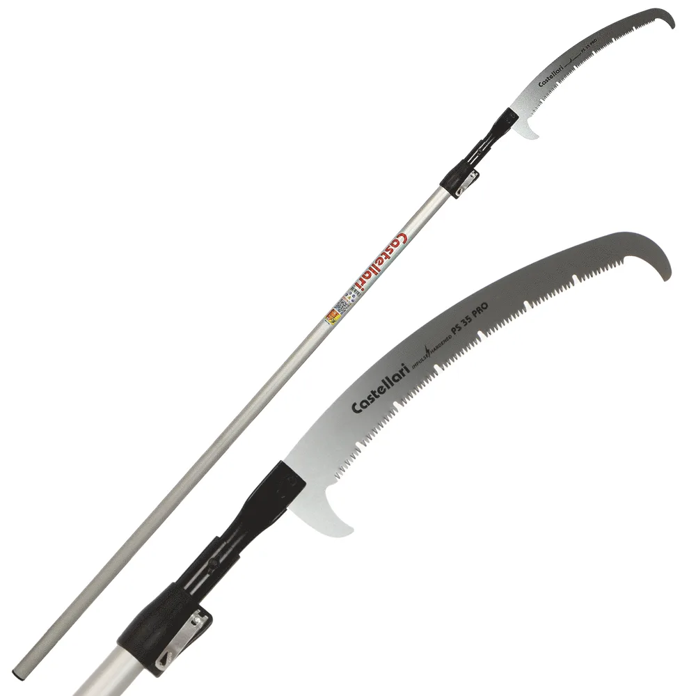 Castellari PS35PRO+AT3 - Scie à dents en « U » sur perche en aluminium - 205-320 cm - Lame de 35 cm