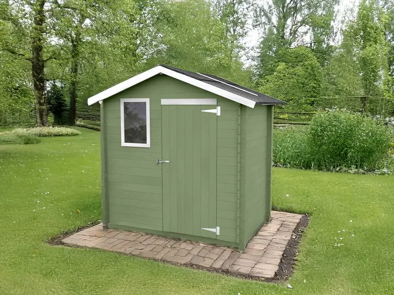 Alce Livia 198x130 vert - Abri de jardin en bois - Avec fenêtre frontale - 198x130x205 cm