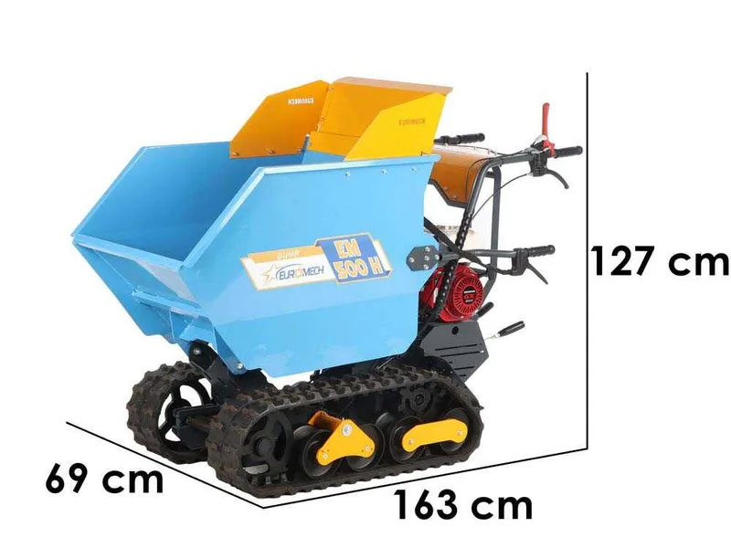 EuroMech EM500H-Dumper - Brouette à chenilles - Benne Dumper - Charge 500 Kg