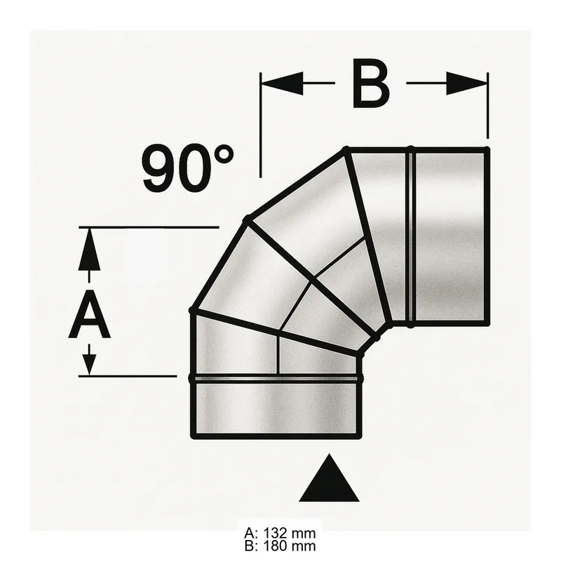 Schiedel PRIMA PLUS coude 90° Ø113 mm simple paroi mat
