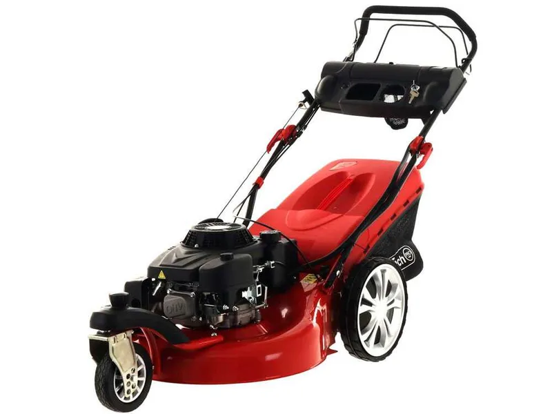 GeoTech Pro S58-3 BMSWGE L225 -Tondeuse à gazon thermique tractée - Roue pivotante - Démarrage électrique