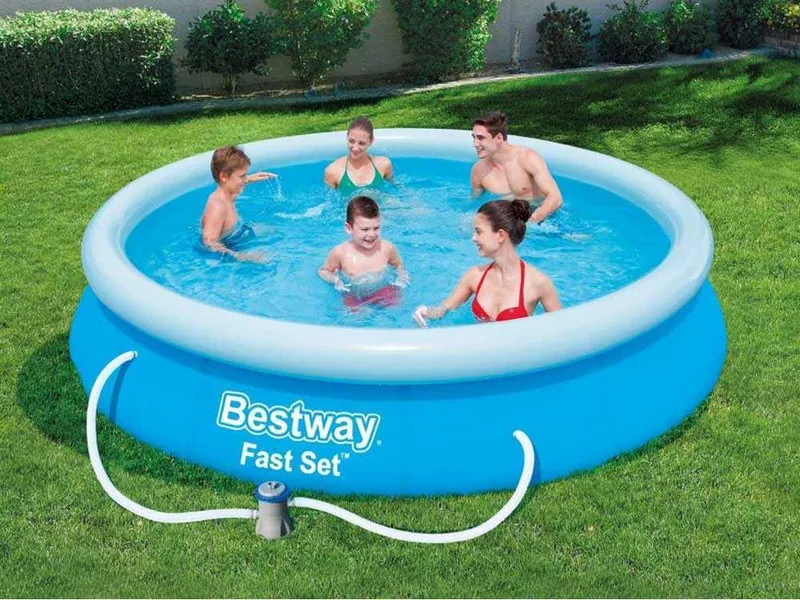 Bestway Fast Set 57274 - Ø366x76 cm - Piscine gonflable + Pompe de filtration 16 W