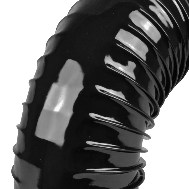 Coude de conduit de fumée / Coude de tuyau de poêle émaillé 130 mm - Coude à 90° nervuré noir