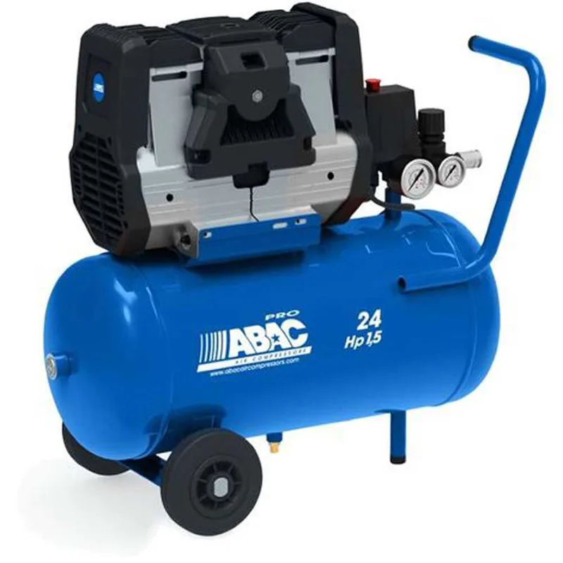 Abac pole position OS15P - Compresseur d'air électrique monophasé silencieux, sans huile - Moteur 1,5 CV - 24 litres