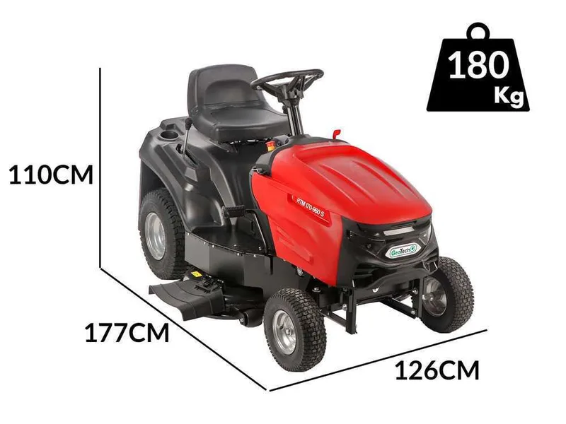GeoTech RTM 170-960 S - Tracteur tondeuse - Boîte mécanique - Éjection latérale