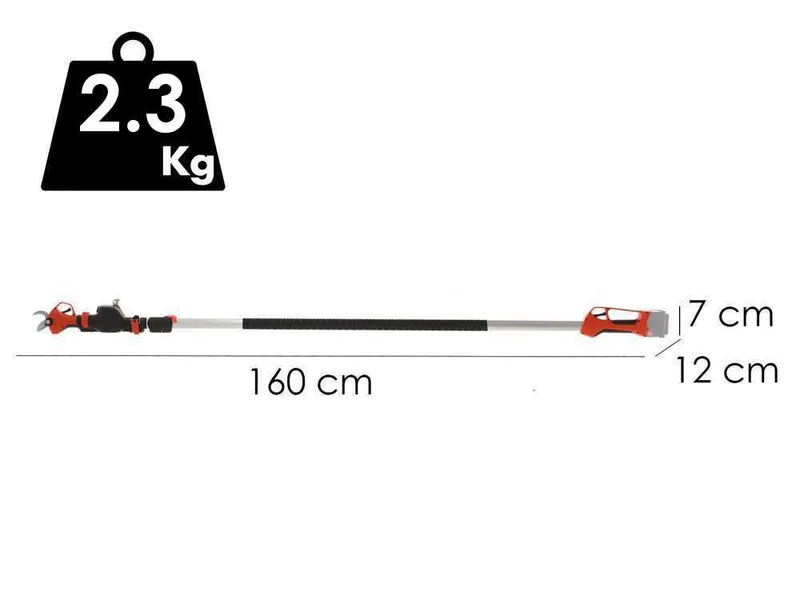 Stocker Magma E-35TP - Sécateur électrique sur perche - 21.6V - 160/240 cm - Diamètre de coupe 35 mm - sans batterie