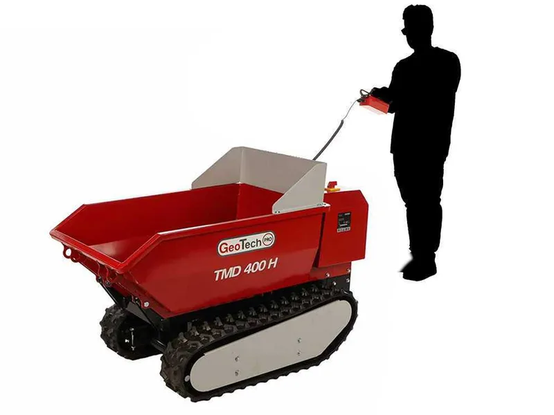 GeoTech Pro TMD 400 H - Brouette à batterie 48V 15Ah avec basculement hydraulique