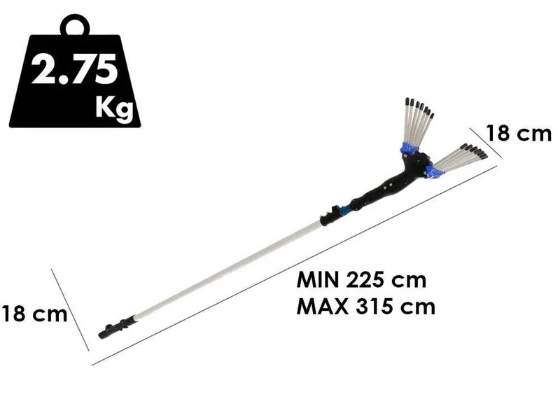 Peigne vibreur électrique Paterlini V-UP - 12V - Perche in aluminium télescopique 225 - 315 cm