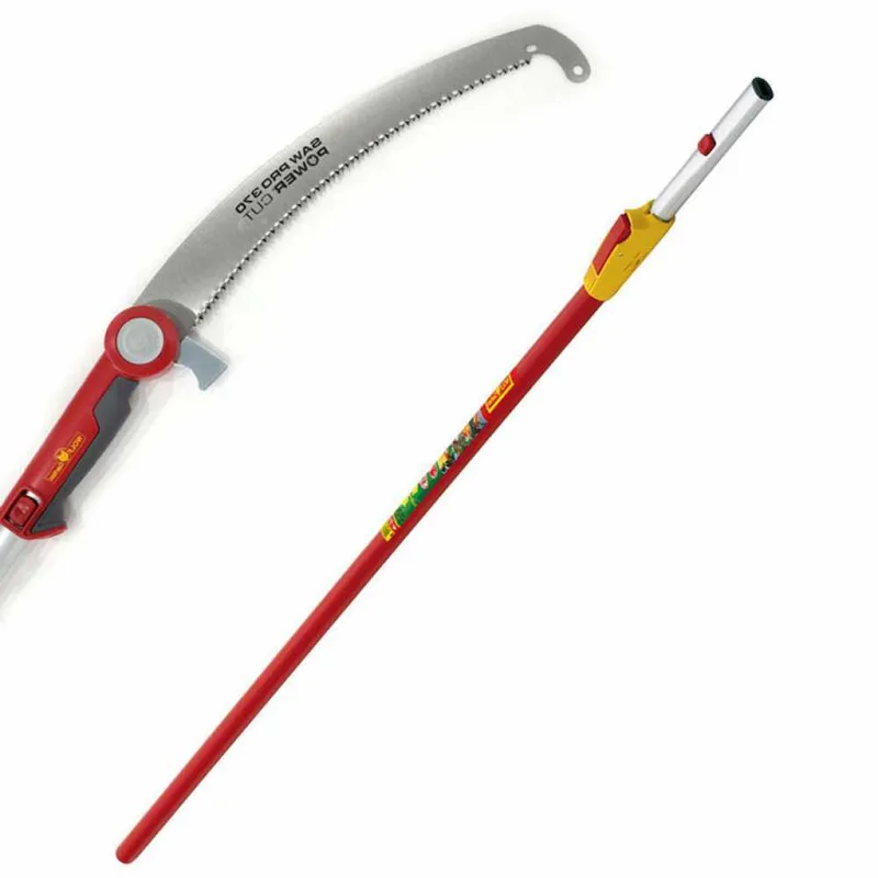 Scie de jardin sur perche à rallonge télescopique en aluminium de 4 mètres - Wolf Garten PRO 370