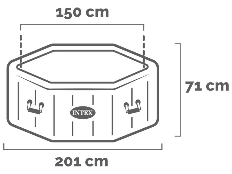 Intex Octogonale Jet & Bubble Deluxe 28458EX - Ø201x71 cm - Spa gonflable à hydromassage