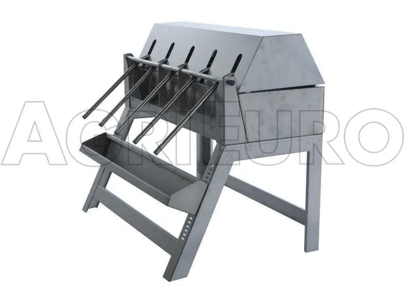 Enotecnica Pillan 5B INOX - Remplisseuse manuelle à 5 becs avec réservoir, becs et structure en acier inoxydable
