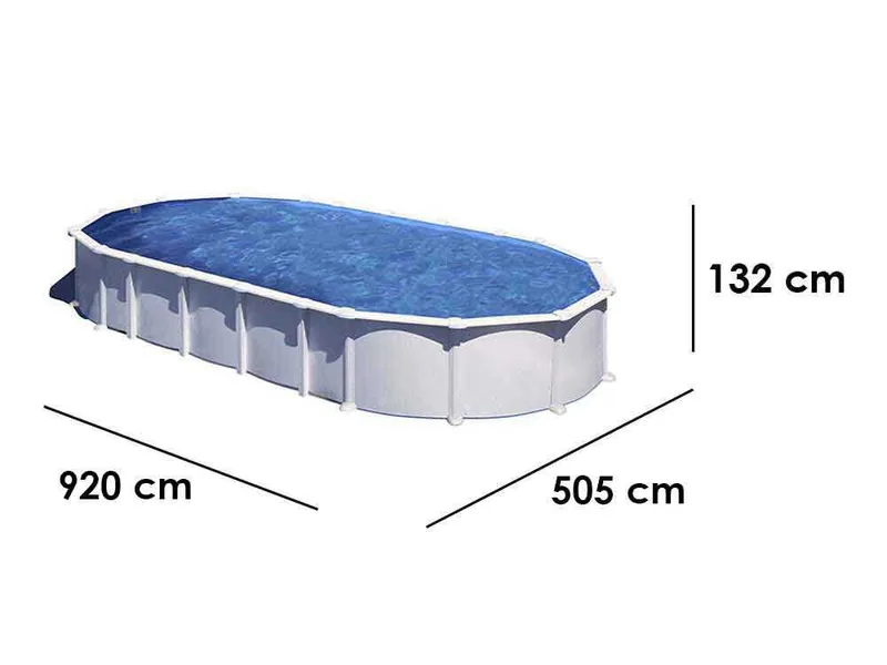 Gre Haiti Ovale 915x470x132cm - Piscine hors-sol - Traverses enterrées