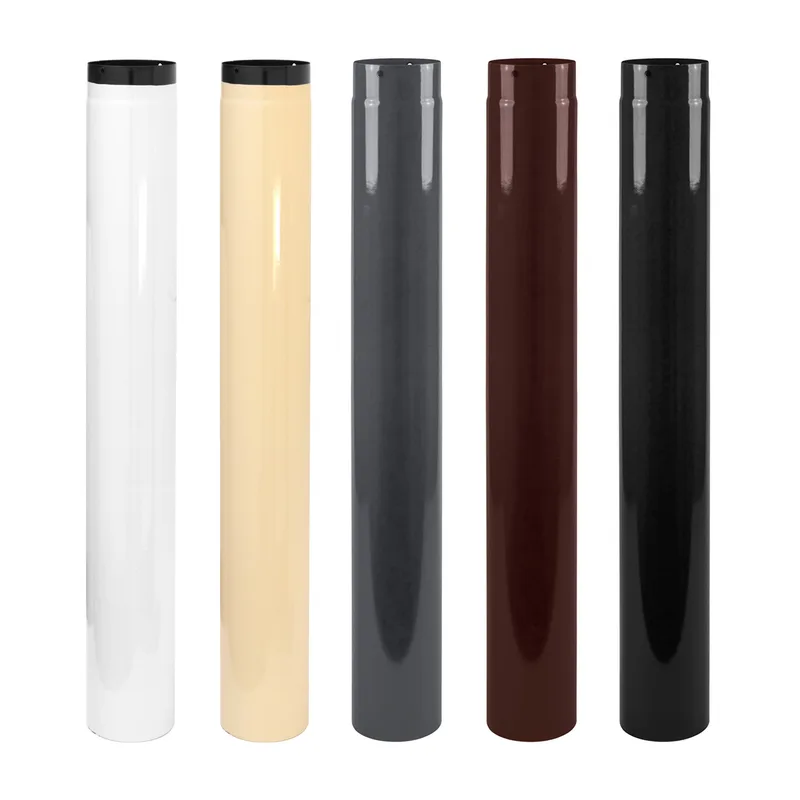 Tube de fumée / Tuyau de poêle émaillé 150 mm - 1000 mm Ivoire