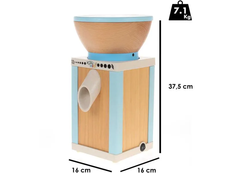 Komo KoMoMio Bleu - Moulin à farine en hêtre avec meules en pierre - 360W