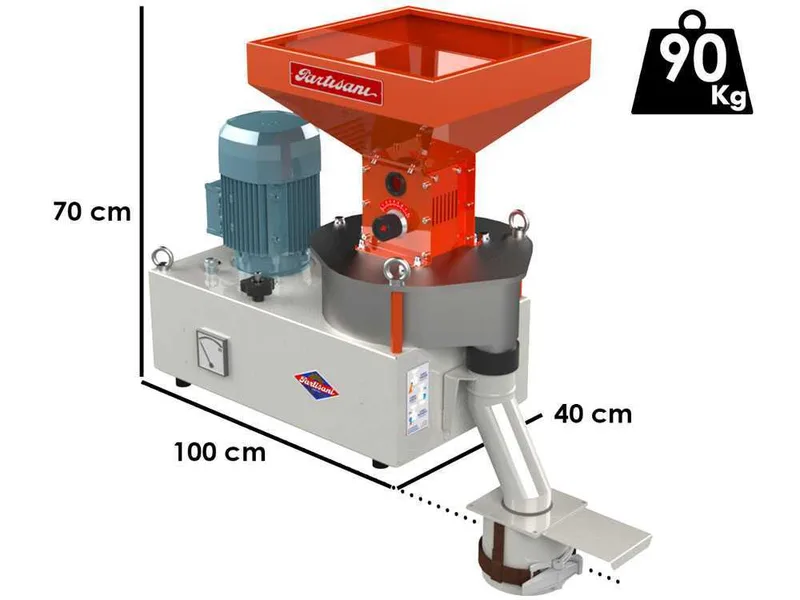 Partisani MB250S - Moulin électrique avec meules en pierre - Triphasé 1800W
