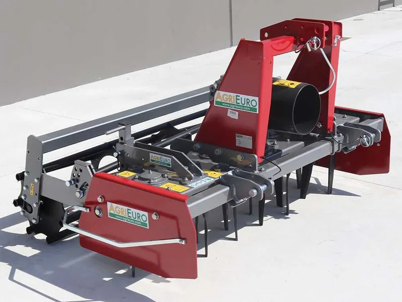 Herse rotative RH150 - largeur de travail 150 cm - 14 lames série médium - Rouleau à cage