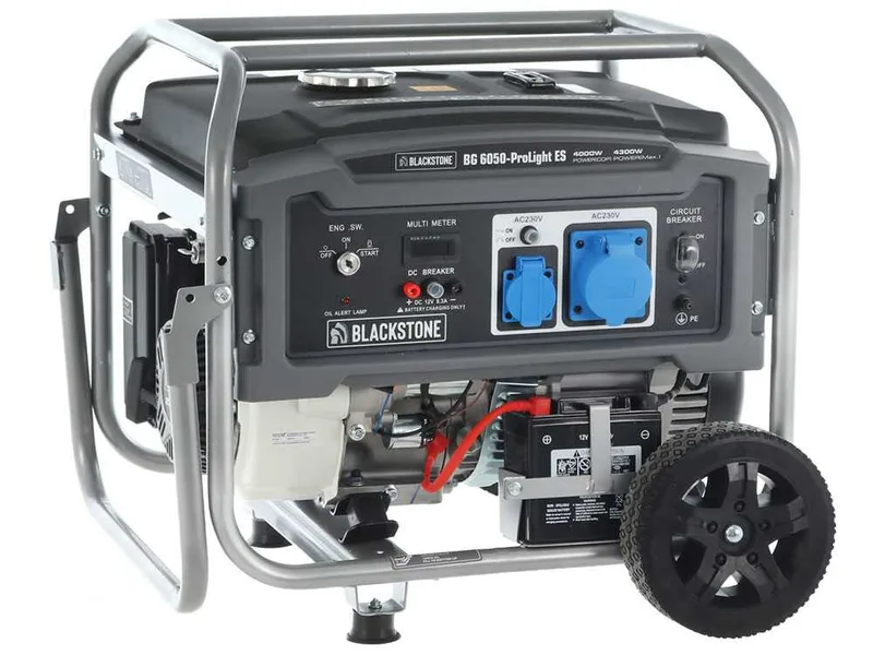 BlackStone BG 6050 - Groupe électrogène sur chariot à essence avec AVR et dem.électrique 4.3 kW - Continue 4 kW Monophasé