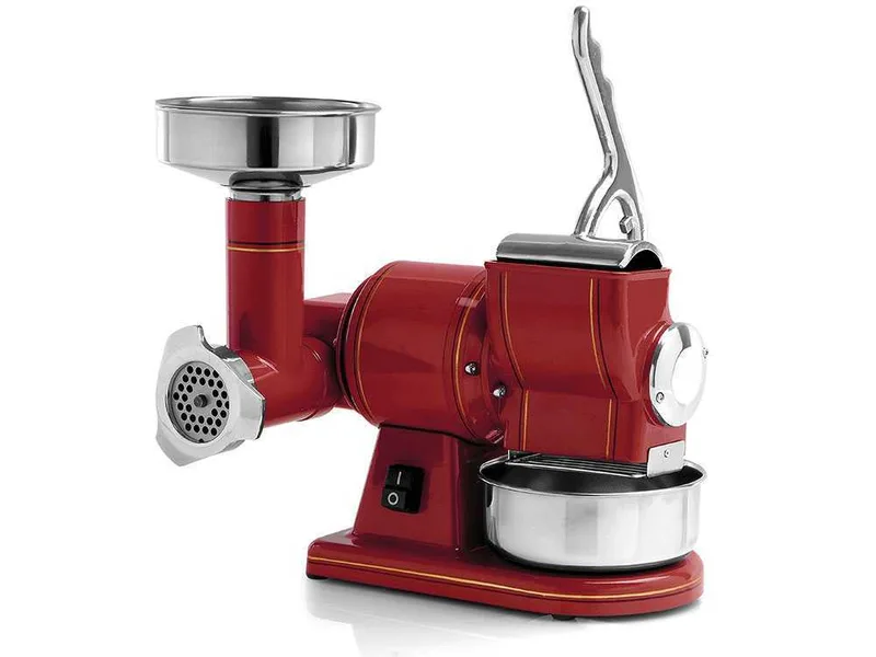 Fama TG8R RETRÒ - Hachoir à viande électrique - Râpe intégrée - Groupe de hachage en acier inox
