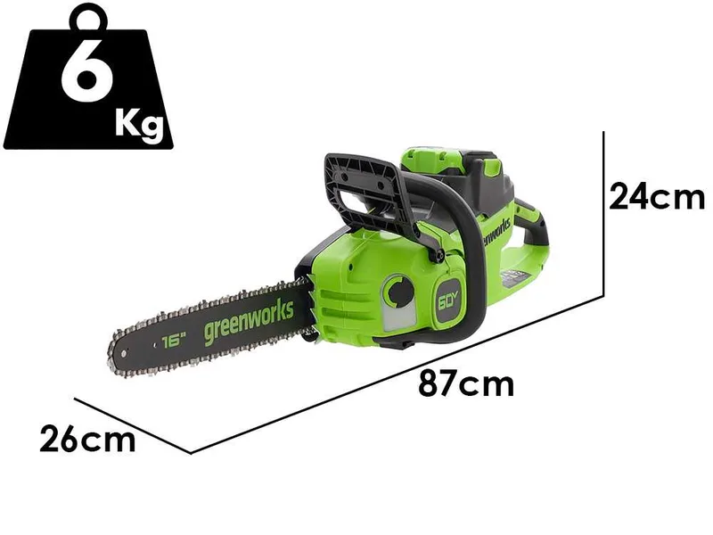 Greenworks CS40O6 - Tronçonneuse à batterie 60 V 4 Ah - Guide de 40 cm