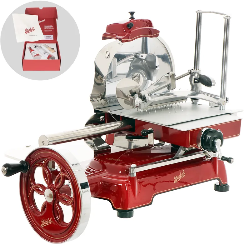 BERKEL B3 - Trancheuse à volant avec lame en acier au chrome de 300 mm - Rouge
