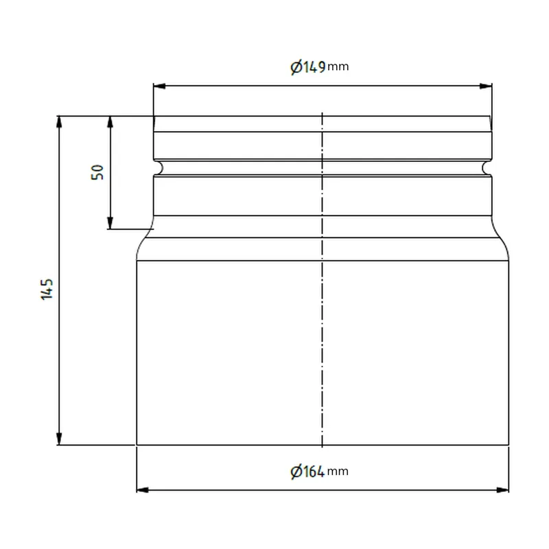 Raik réduction LS diamètre 160w/diamètre 150e gris