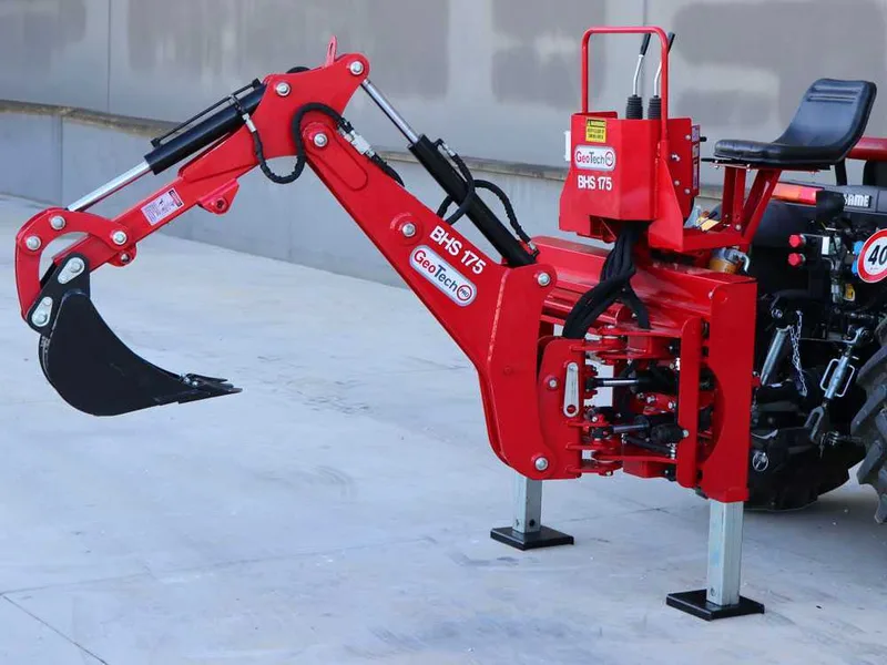 GeoTech Pro BHS 175 - Pelle rétro pour tracteur avec déplacement latéral