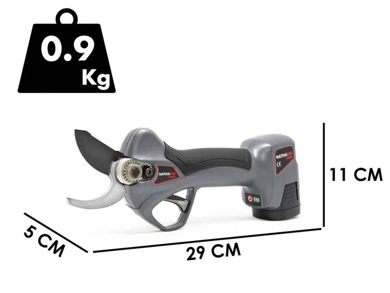 Sécateur à batterie de taille Ausonia Nativa Medium - 2 batteries 16.8V - 2.5Ah - Diamètre de coupe 32 mm