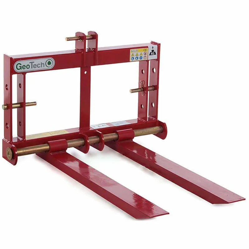 GeoTech D1200 - Fourche à palettes pour tracteur - Portepalette postérieure - Capacité de charge 1200 Kg